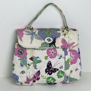 Vera Bradley Handbag Limited Edition Spring Butterfly Floral Nicole Sateen